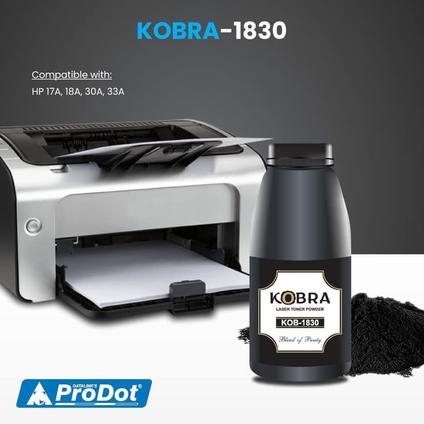 ProDot Kobra 1830 Laser Toner Powder Compatible with HP 17A, 18A, 30A, 33A Toner Cartridges view 2