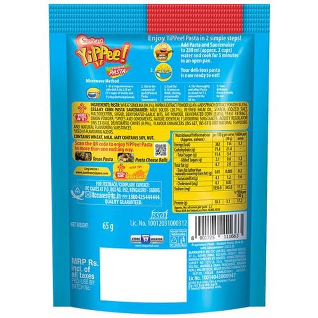 Sun Feast Yippee Tricolor Pasta Creamy Corn 70G view 2