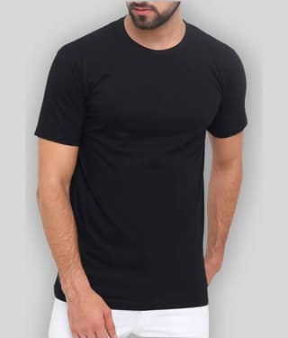 SKYRISE Pack of 1 Cotton Slim Fit Men's T-Shirt ( Black )