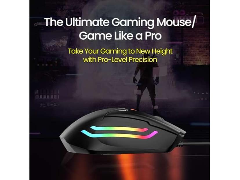 Portronics Vader 6 Buttons, Ergonomic Design, 6400 DPI Max, USB Wired - Black view 4