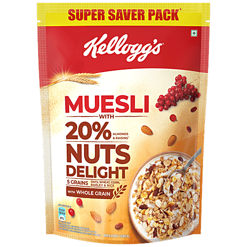 Kelloggs Muesli With 20% Nuts Delight, 750 g Pouch