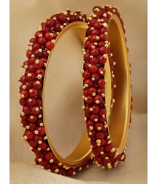 Sukkhi Maroon Bangle Set ( Pack of 2 )