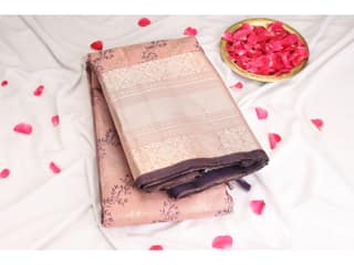 Cream Handloom Kanchipuram Silk Pattu Saree