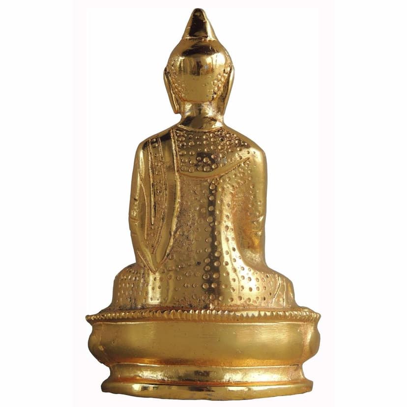 Aluminium Meditating Buddha Showpiece ? Peaceful Home Decor Statue, Height : 6 Inch (ASMAS220 G) view 2