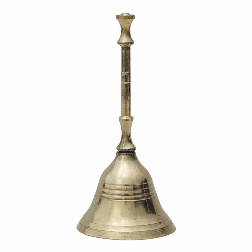 Brass Round Temple Puja Bell No. 2, Height : 4 Inch (ZMAS183 B) view 2