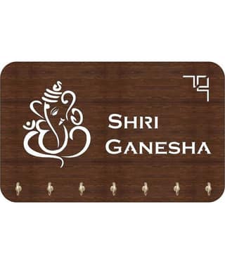 Arpita Crafts Brown Wood Key Holder - Pack of 1