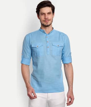 Vida Loca - Maroon Cotton Blend Men's Shirt Style Kurta ( Pack of 1 )