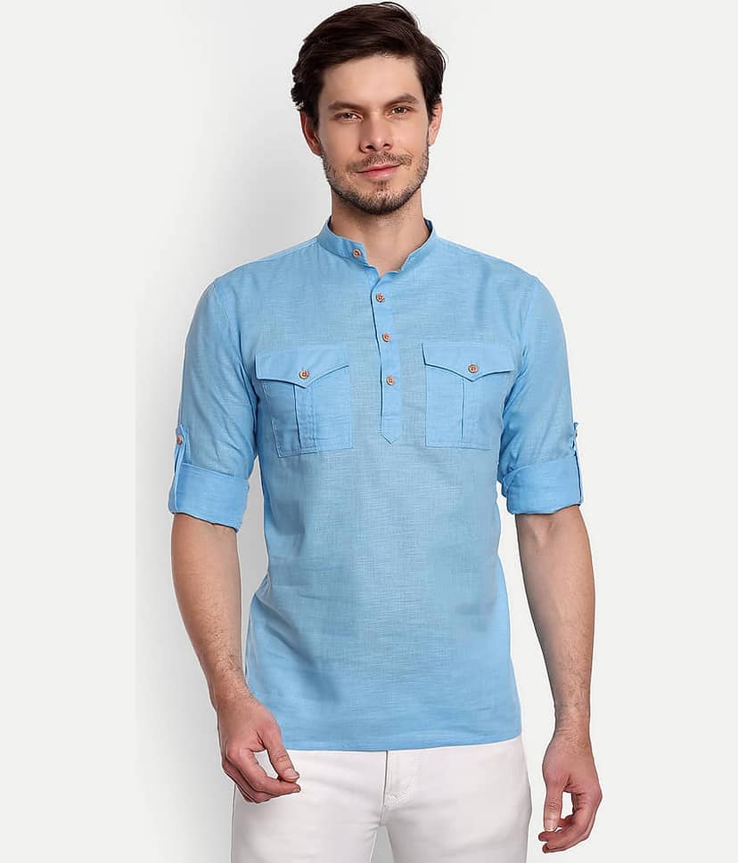Vida Loca - Maroon Cotton Blend Men's Shirt Style Kurta ( Pack of 1 )
