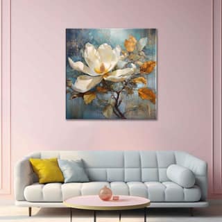 MAGNOLIA DAWN WALLART DECOR 24in X 24in WITH BLACK FRAME