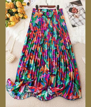 ZWERLON Multi Color Polyester Women's Flared Skirt ( Pack of 1 )