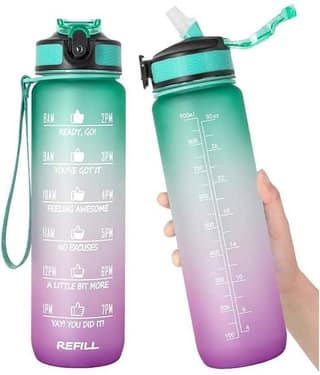 Radhe Creation Motivational Water Bottles, Gym Water Bottles Multicolour Plastic Sipper Water Bottle 1000 mL ( Set of 1 )