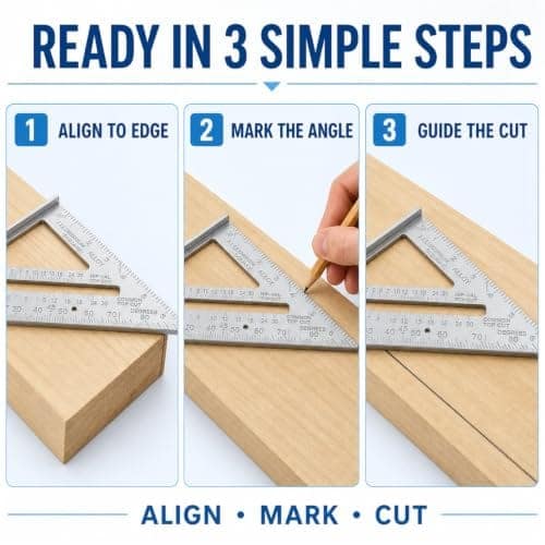 Oblivion Double Side Scale Aluminium Alloy Metric Inch Triangle Ruler Measurement Hand Tools, Speed Square, Square Layout Tool (7 inch speed square) view 3