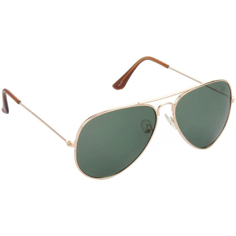 HRINKAR Men Women Boys & Girls Pilot Sunglasses Golden & Silver Frame, Green & Yellow Lens (Medium) Pack of - 2 view 6