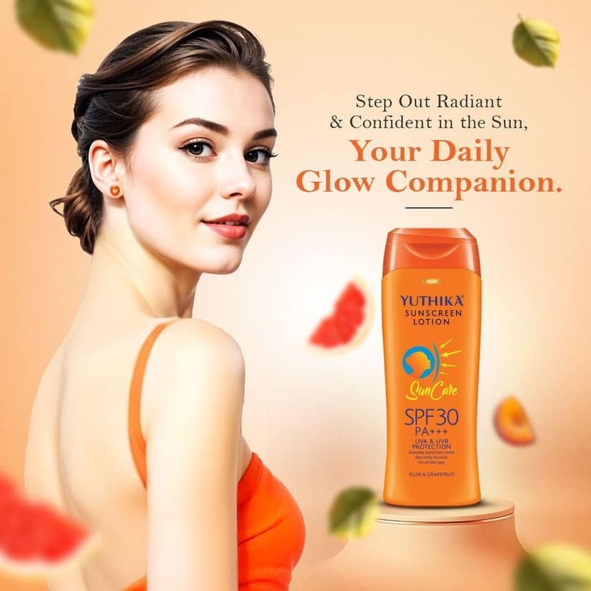 Yuthika Sunscreen Lotion SPF 30 PA+++ with UVA & UVB Protection, Sun Cream for All Skin Types - 100ml view 10