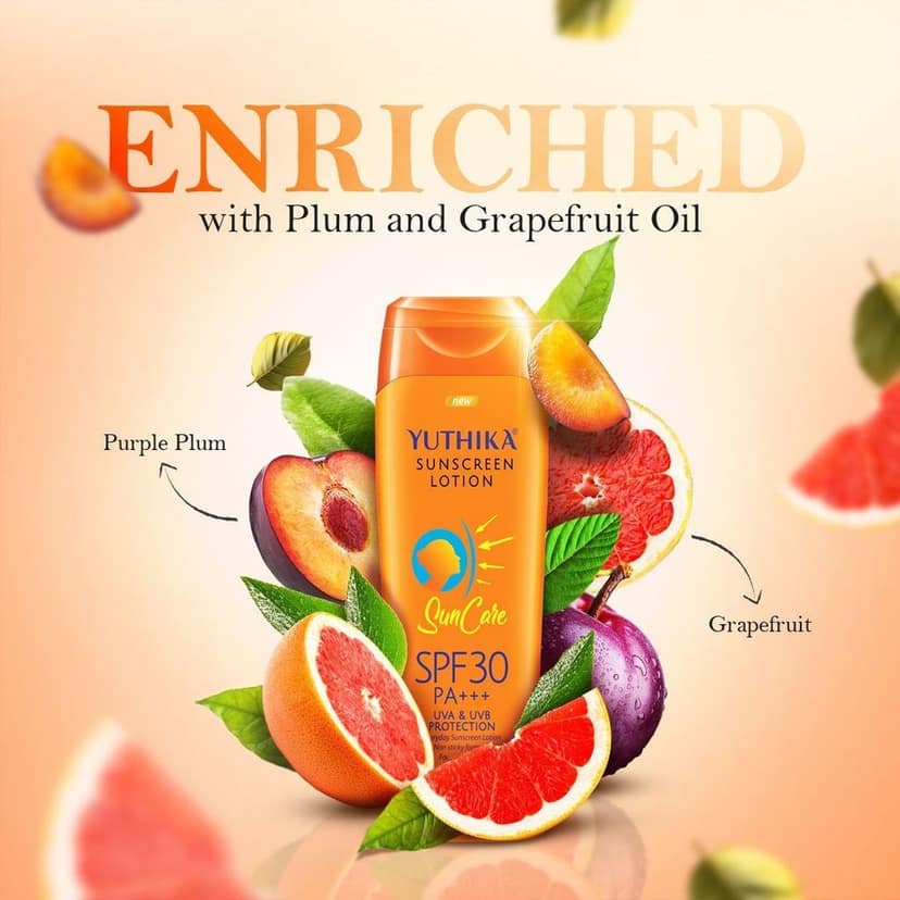 Yuthika Sunscreen Lotion SPF 30 PA+++ with UVA & UVB Protection, Sun Cream for All Skin Types - 100ml view 5