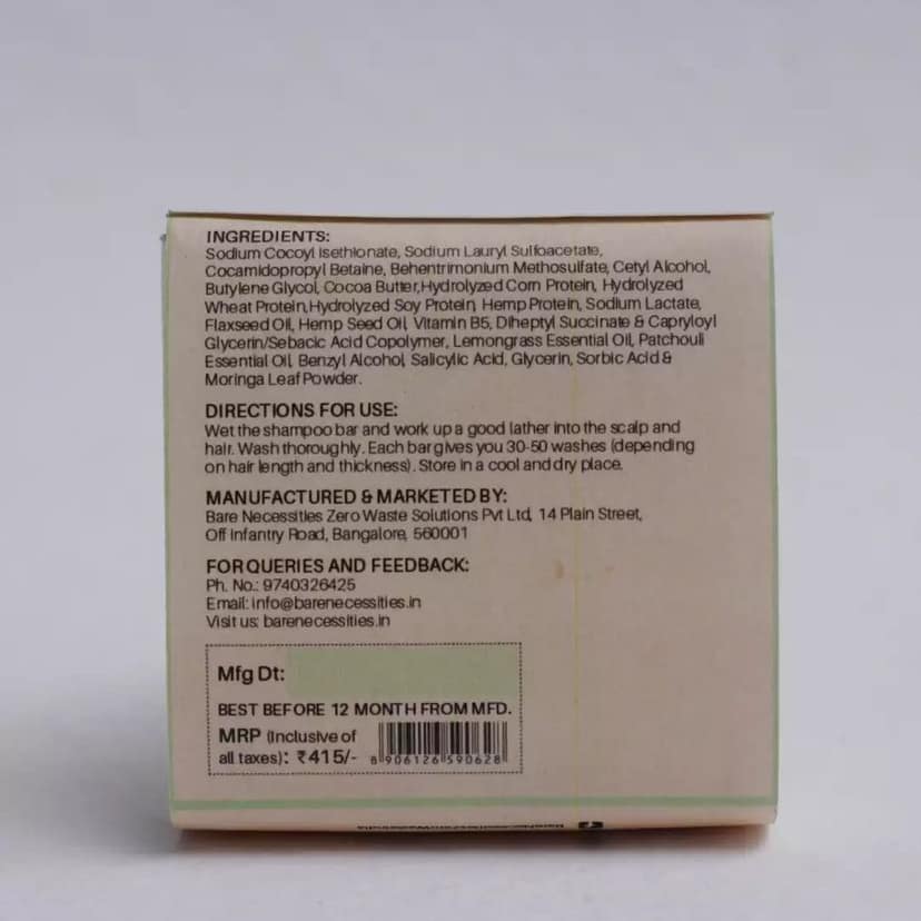 Bare Necessities Protein-rich Plant-based Shampoo Bar view 7