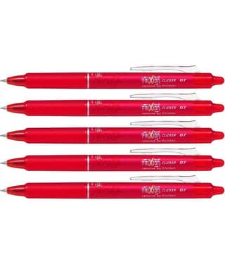 Pilot Frixion RT Clicker Ball Pen Red Pack of 5