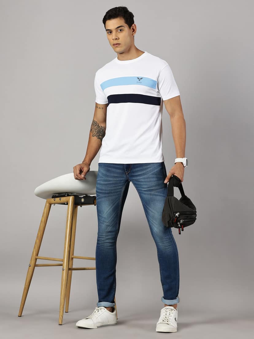 Polyester White Round Neck view 3