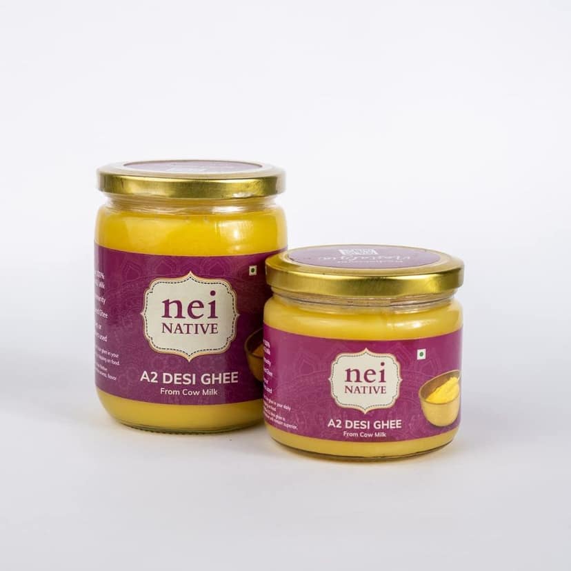 NeiNative A2 Ghee Bilona Method Ghee- A2 Cow Desi Ghee - A2 Cow Ghee Pure Cultured Desi Cow Ghee- Pure Ghee-Glass Bottle Bilona Ghee - Better Digestion and Immunity (1000 ML (Pack of 2)) view 5