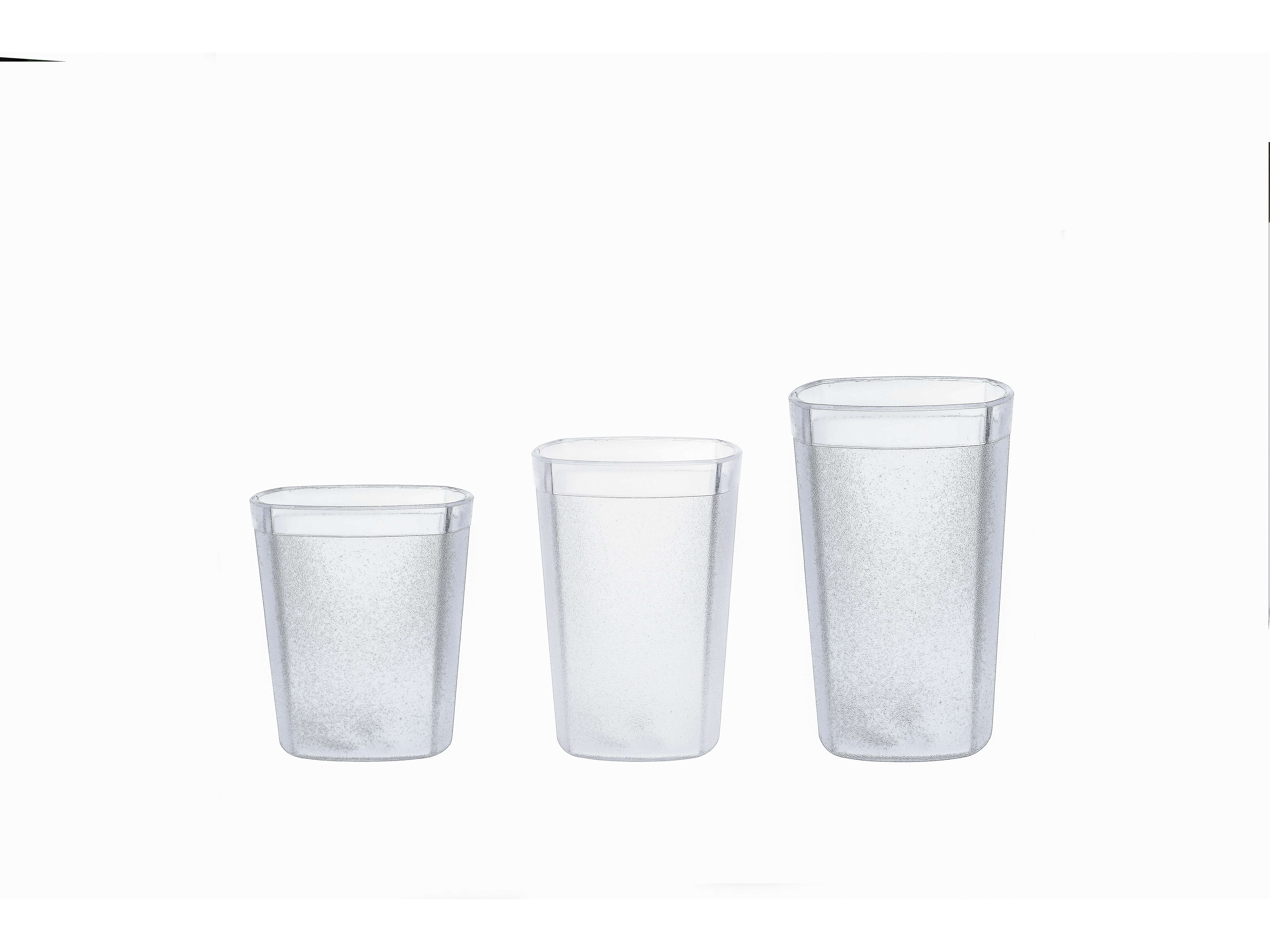 V4 Kitchen Partner Square Glass, Unbreakable Drinkware, Premium Polycarbonate - 200ml (Set of 6 Pieces)
