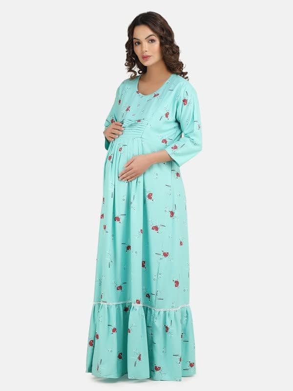 KOI Green Rayon Summertime Maternity Casual Dress XL view 4