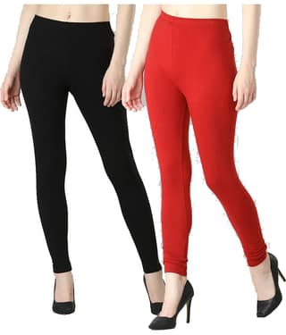 FnMe - Black Cotton Women's Leggings ( Pack of 2 )
