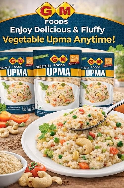 GM Foods Vegetable Upma Mix 400g (Pack Of 3) | Authentic Indian Flavor | Roasted & Seasoned Semolina | Ready To Cook Breakfast | Instant Rava Upma | No Added Colours & Preservatives view 6