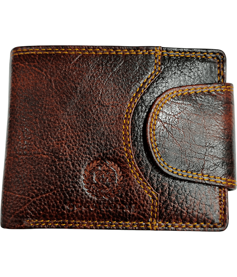 COCO ROYAL Leather Printed Men's Two Fold Wallet With 10 Slots For Card ( Brown , Pack of 1 )