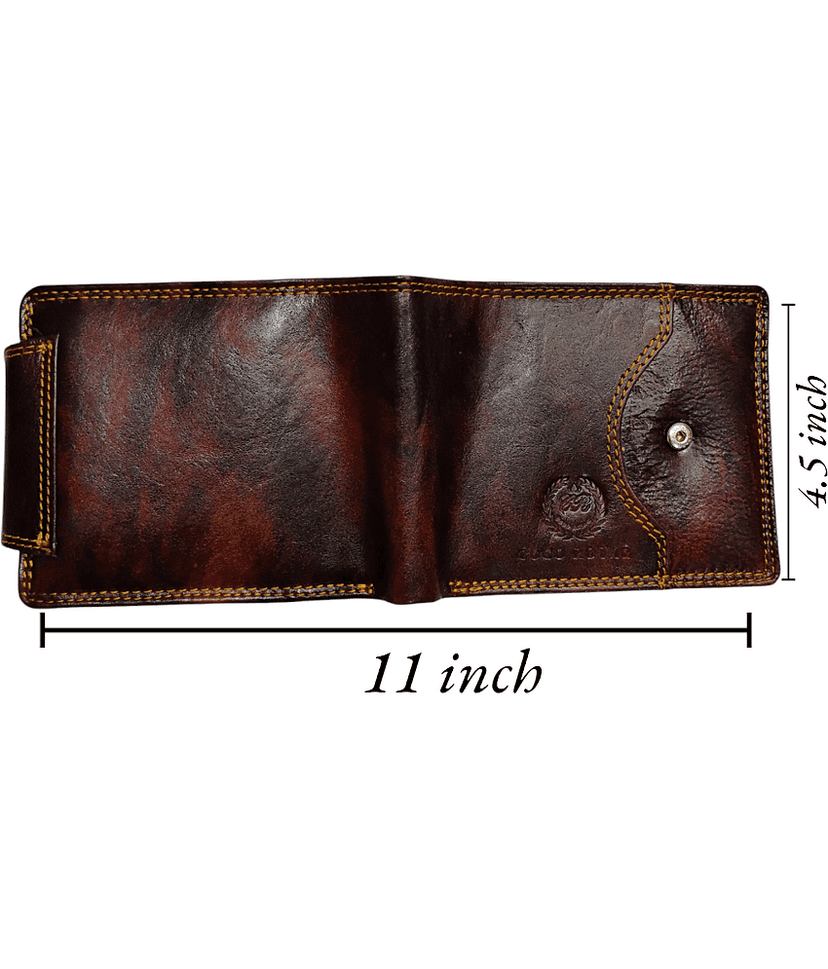COCO ROYAL Leather Printed Men's Two Fold Wallet With 10 Slots For Card ( Brown , Pack of 1 ) view 2