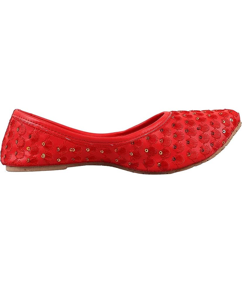 Apratim - Red Women's Juttis view 2