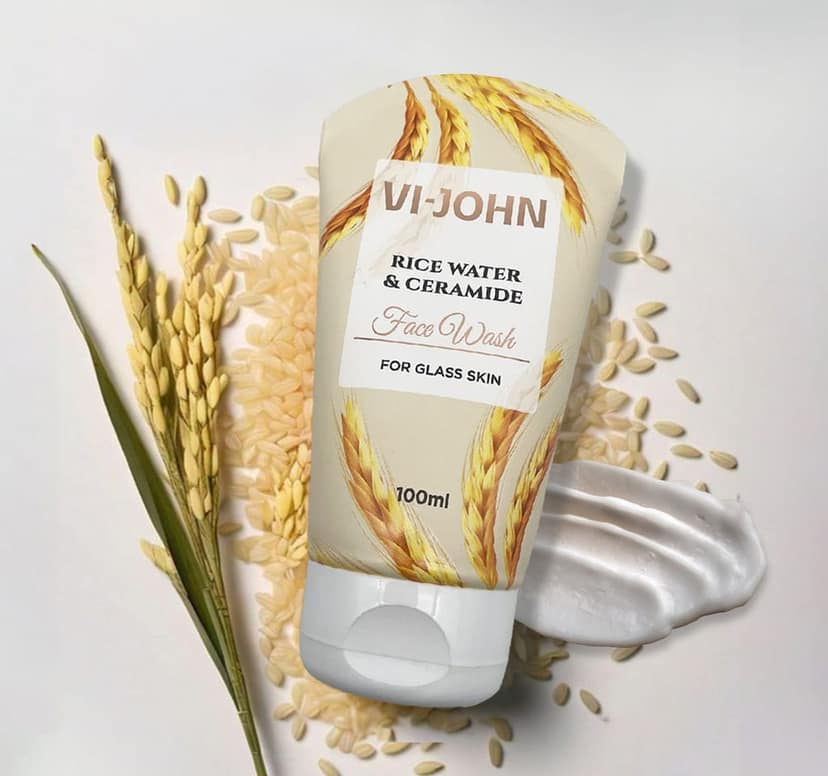 VI-JOHN Rice Water & Ceramide Face Wash | for Hydrated, Smooth & Glowing Skin 100ml view 2