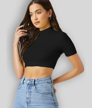 Dream Beauty Fashion Women's Polyester Crop Top ( Maroon )