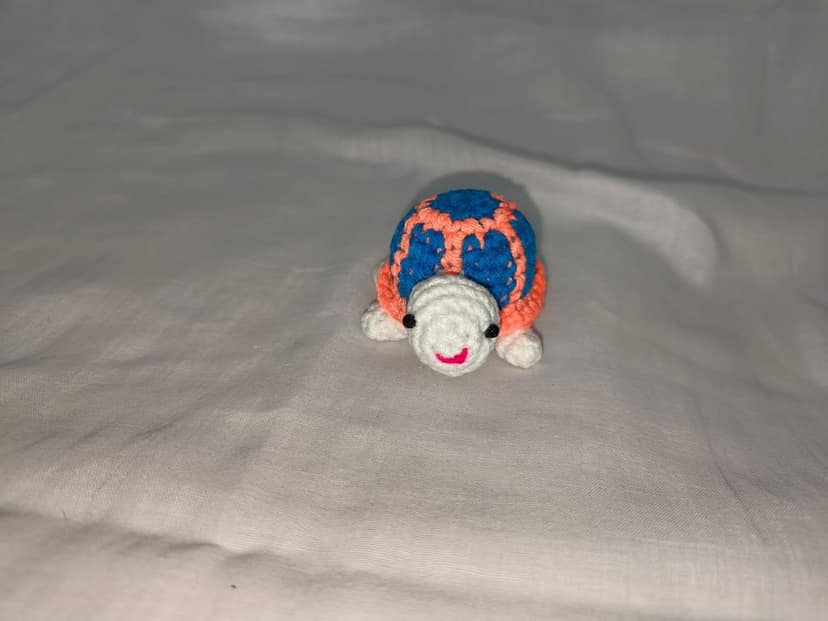 Handmade Crochet Turtle Toy view 2