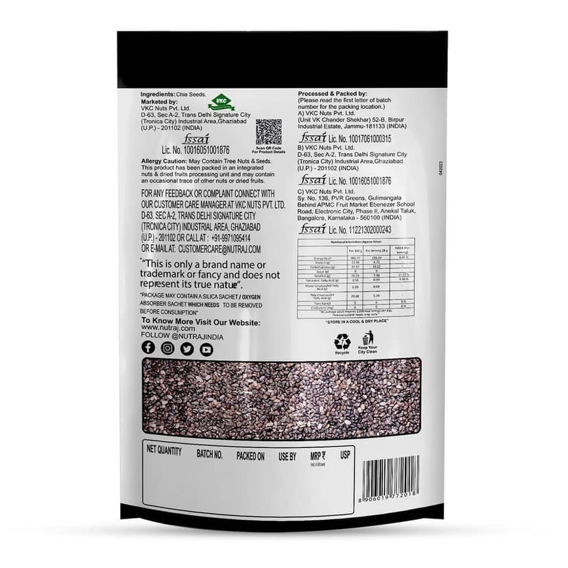 Nutraj Seeds Combo Pack 800g (Pumpkin Seeds 200g, Chia Seeds 200g, Flax Seeds 200g, Sunflower Seeds 200g) view 3
