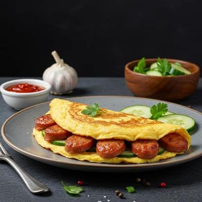 Pork Sausage Omelette