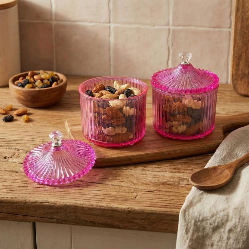 Dry Fruit Storage Jars – Luxury Transparent Plastic Set of 2 view 2