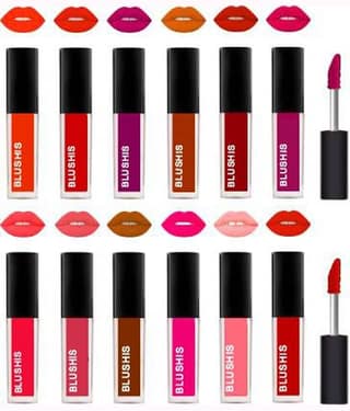 BLUSHIS High Defination Multi Color Matte Lipstick Combo (Pack of 12)