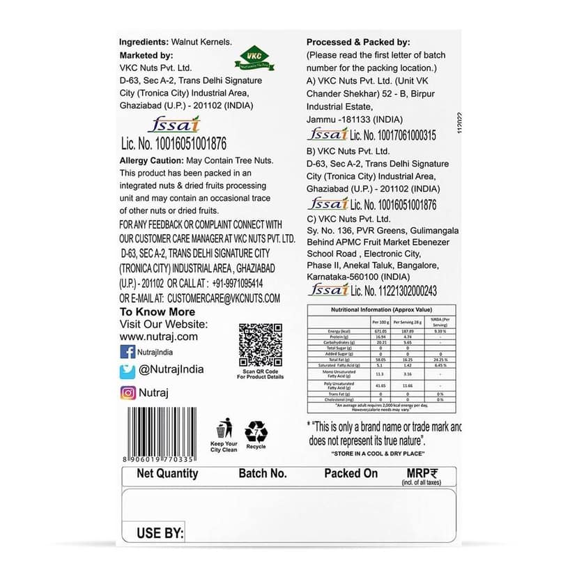 Nutraj Super Walnut Kernels 250g view 3