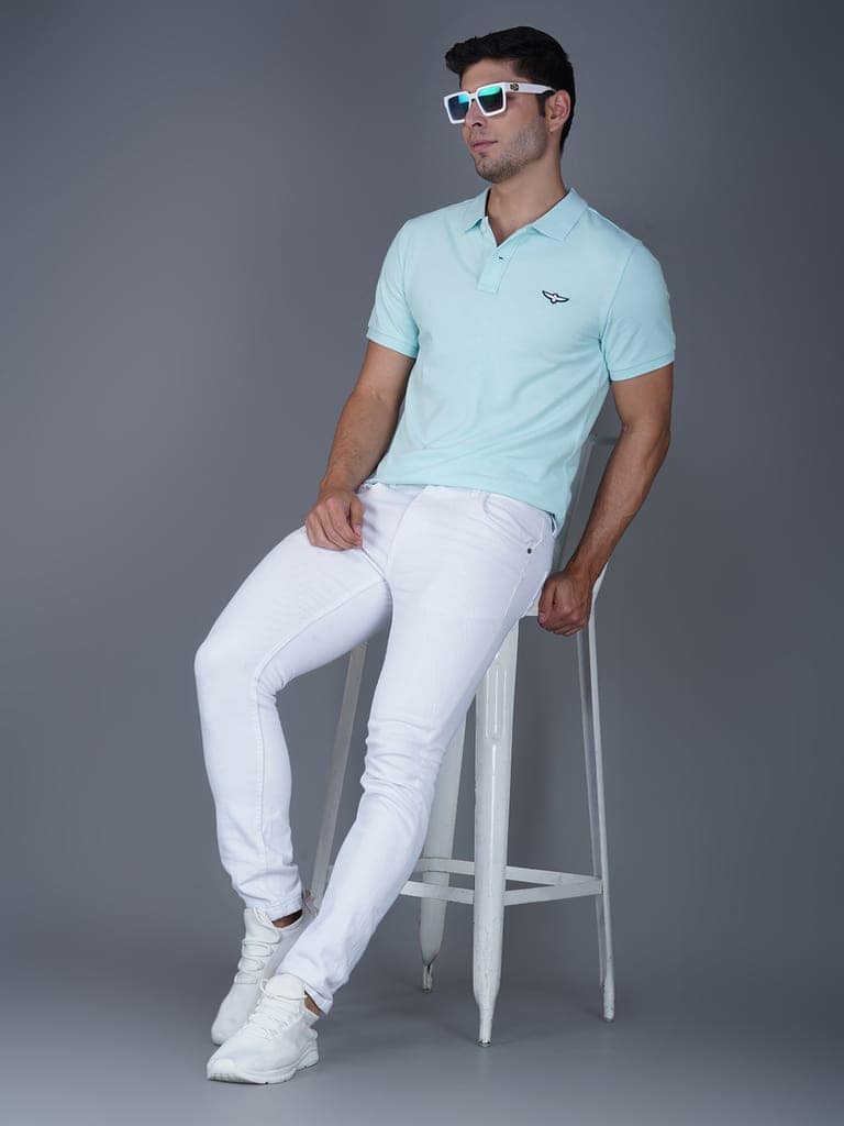 Solid Polo Shirt - BLEASHED AQUA view 7
