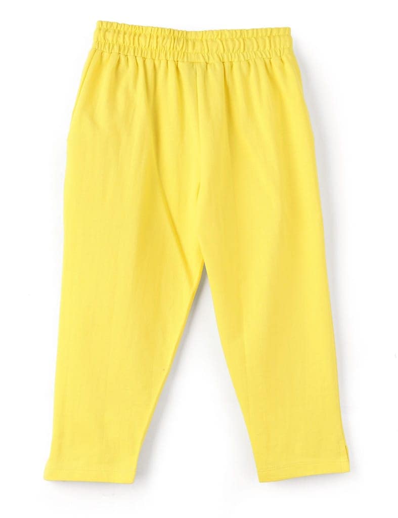 Girls Capri Pants Cotton French Terry Blazing Yellow Girl vs Wild view 5