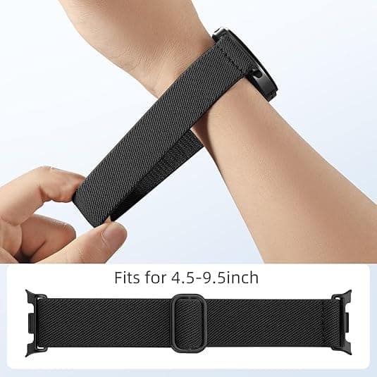 ZAPPER Elastic Nylon Watch Strap Compatible with Samsung Watch 8 & Watch 8 Classic – Breathable Stretchable Band with Metal Connectors, Comfortable Sport Loop for Men & Women view 5