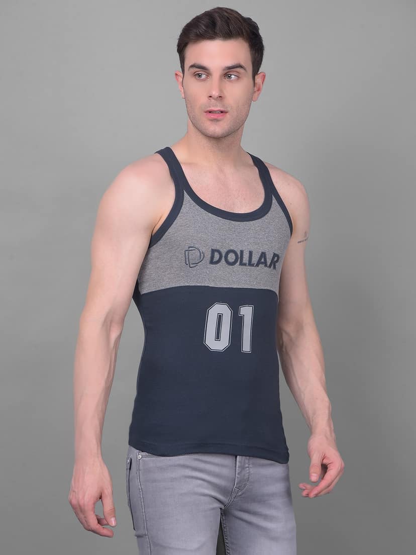 Men's Assorted Pack of 2 Solid Combed Cotton Racerback Styled Gym Vest view 2