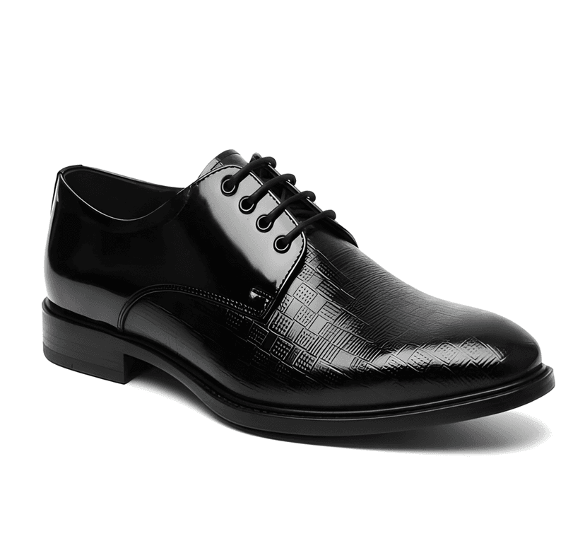 WUGO::Latest Classic Black Oxford Formal Shoes for Men & Boys | Premium Lace-Up Office Wear Shoes | Classic Design, Comfortable Fit & Durable Finish for Daily Business Use