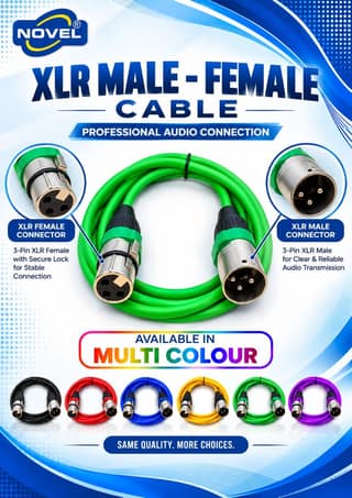 NOVEL XLR MALE - XLR FEMALE CABLE 15 YARD