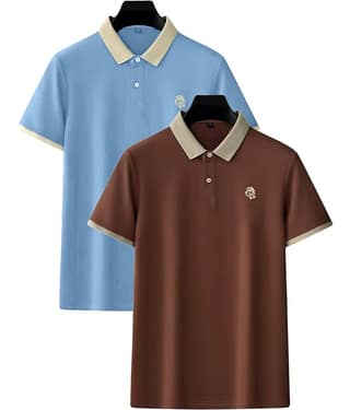 Leotude Men Cotton Blend Regular Fit Solid Polo T Shirt ( Multicolor1 )