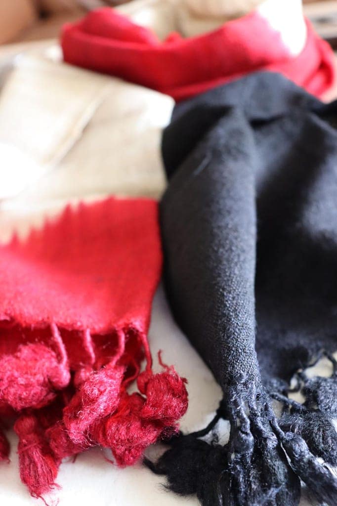 Handloom Stole Red-Black-Beige Ombre |Light Wool |Gifting |Fashion view 6