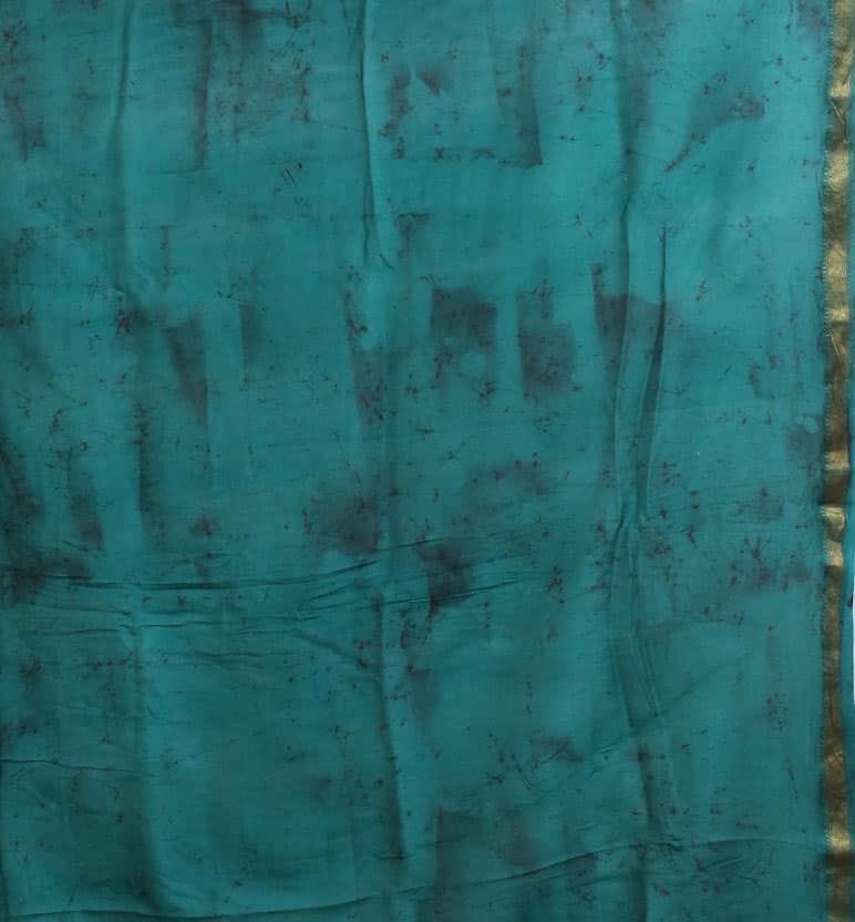Handcrafted Batik Print Cotton By Silk Saree view 4
