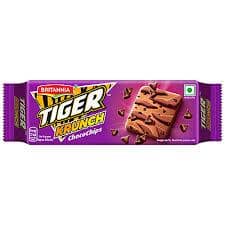 Britannia Tiger Krunch Chocochips Biscuit - Crunchy, Ready To Eat, 63 G