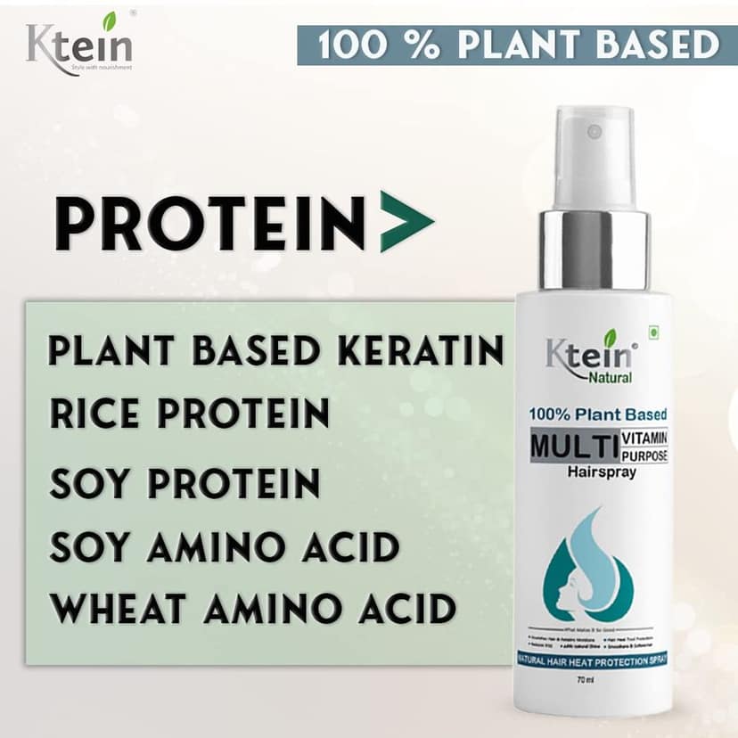 Ktein Natural 100% Plant Based Multi Vitamin Purpose with Deep Nourishment Hairspray for hair heat protection Frizz Free Hair 70ml view 6