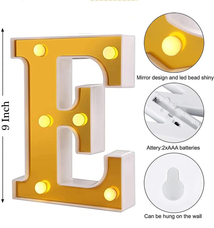 LED Golden Marquee Alphabet E-1PC view 2